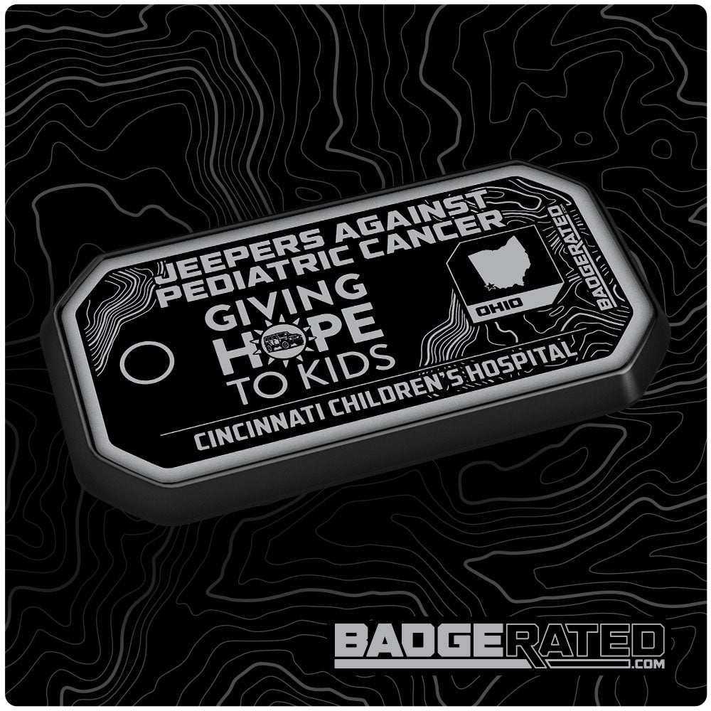 Jeepers Against Pediatric Cancer Trail Badge V2 (Cincinnati, OH)