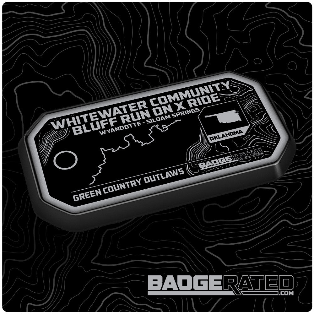 Whitewater Community Bluff Run OnX Ride Trail Badge (Oklahoma / Green Country Outlaws)