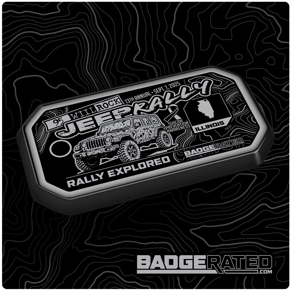 95 WILL Rock Jp Rally 2025 Badge (Illinois)