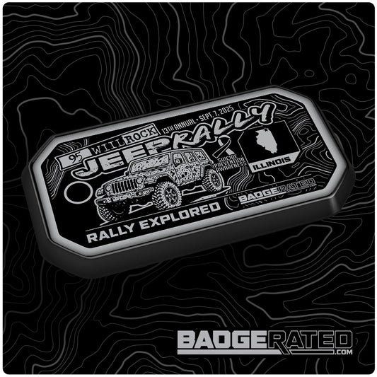 95 WILL Rock Jp Rally 2025 Badge (Illinois)