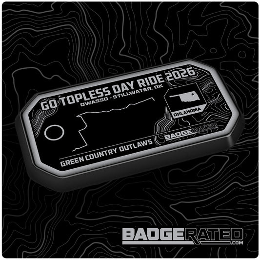 Go Topless Day Ride 2026 Trail Badge (OK / Green Country Outlaws)