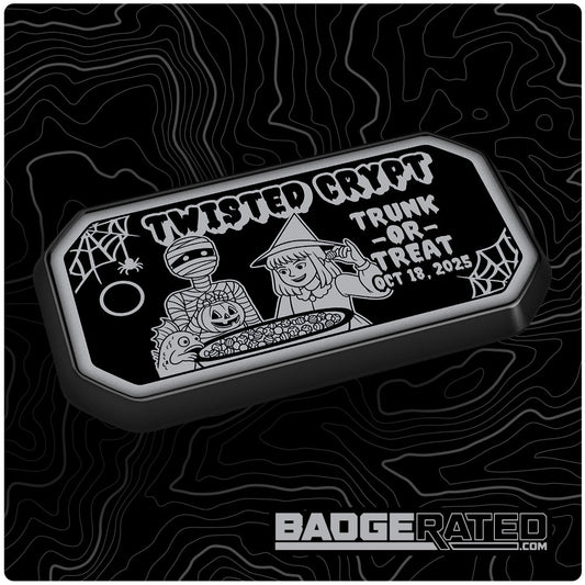Twisted Crypt Trunk or Treat 2025 Event Badge